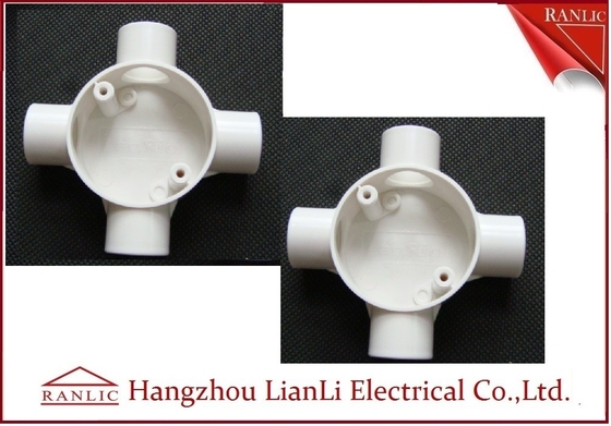چین White GI 4 Way Electric Junction Box PVC PVC Conduit and Fittings BS4662 Standard تامین کننده